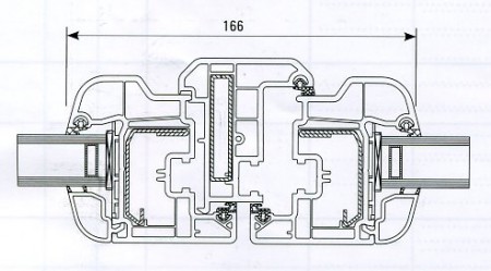 Nodo centrale 2 ante mobile Anta:103.274 Battente mobile: 102.236