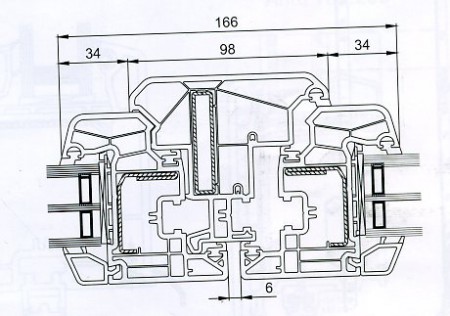 Nodo centrale Alphaline 90 Anta: 103.312 Battente mobile: 102.245